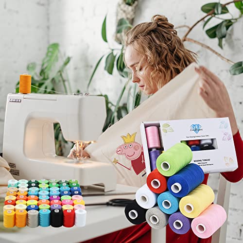 Simthread All Purpose Sewing Thread, 42 Spool Assorted 1000 Yards Polyester Threads for Sewing, Handy Polyester Sewing Threads for Sewing Machine - 42 Colors - color: More Colors-42C