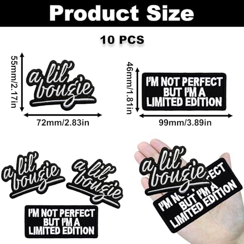 10PCS Slogan Embroidered Patches, Iron On Sew On Appliques for DIY Crafts - color: Letter