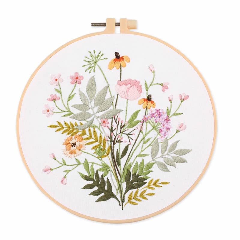 Amiiba Embroidery Starter Kit with Daisy Flowers Pattern, DIY Full Range Stamped Embroidery Cross Stitch Kits for Beginners Adults (Daisy Flowers) - color: Daisy Flowers