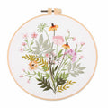 Meecaa Yellow Flower Leaves Embroidery Kit Starter Set, Hand Embroidery Set,Pattern Printed Cross Stitch Set for Beginner Adults, with Embroidery Hoop and Instructions (Flower 1)