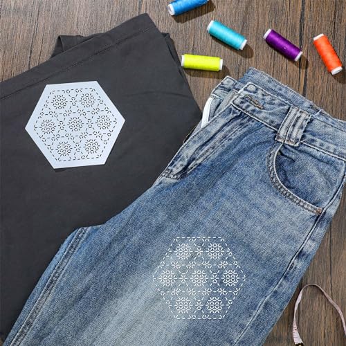 Yousoontic 8 Pcs Plastic Sashiko Stencil Sashiko Template, Traditional - style: Traditional Style