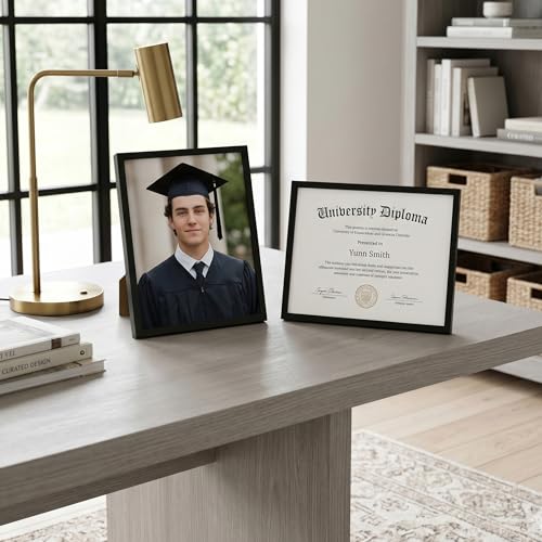 Americanflat 8.5x11 Picture Frame 2-Pack - Slim Molding - Black - size: 8.5x11