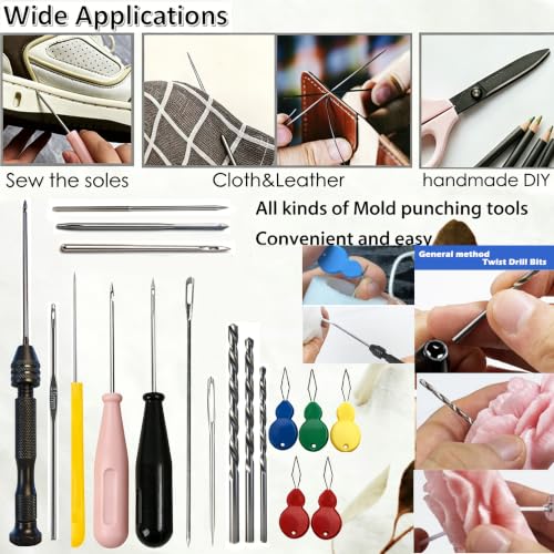 Nimozekd 19 PCS Candle Making Kit for Candle Drilling&Mold Punching Needle Punch Wicking Needle Tools Candlewick Inserting Tool Candle Mold Punch Set with Hook Eye for Inserting Mold Wicks - color: 19PCS