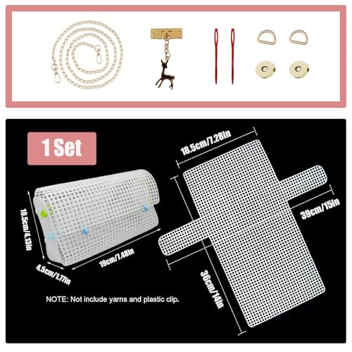 SXYYDSG 1 Set Blank Needlepoint Canvas Sheets, Hand- Knit Woven Bag Making Tool, DIY Plastic Mesh Canvas Sheet Knitting Kit for Handmade Yarn Knit Crochet Projects and DIY Sewing Bag