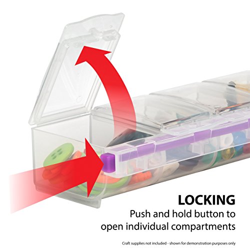 Craft Mates Bead Organizer, 7 Locking Compartments, Plastic Storage (2XL) - style: 7 Locking Compartments (2XL)