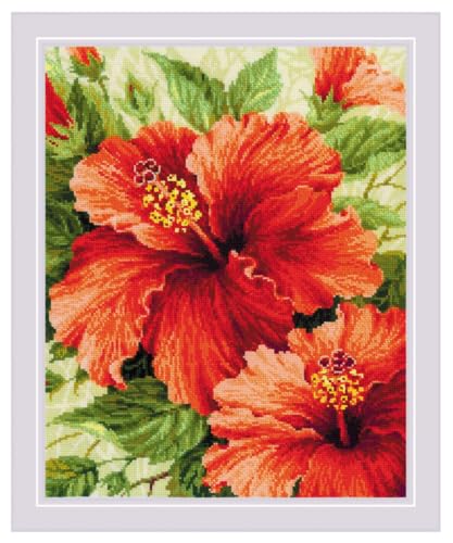 RIOLIS 1967 Hibiscus Counted Cross Stitch Kit 15.75 x 19.75 in