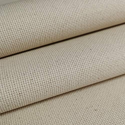 19" x 28" 18CT Counted Cotton Aida Cloth Cross Stitch Fabric (Natural Oatmeal) - color: Natural Oatmeal