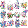 Cinnvoice Seasonal Diamond Art Hanging Kit,12 Pcs,Fluttering Garden - style: Fluttering Garden