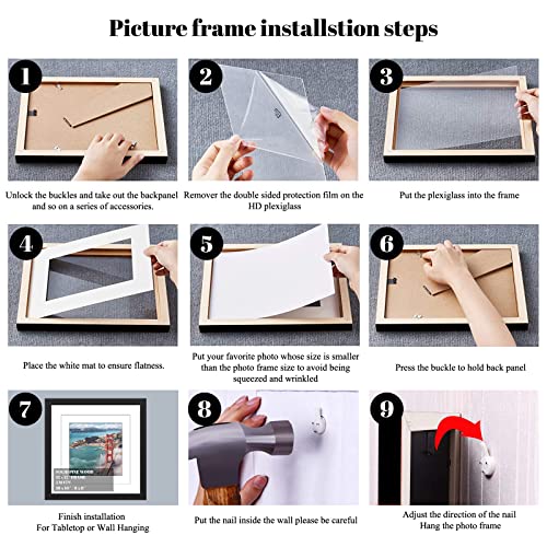 12x12 Wood Picture Frames for Wall Hanging or Tabletop,Diamond Painting Frame Baby Scan Picture Frames with 2 Mats Display 8x8 or 10x10 for Family Walls Decoration,Anniversary,Wedding,Christmas(Black) - color: Black, size: 12x12 inch