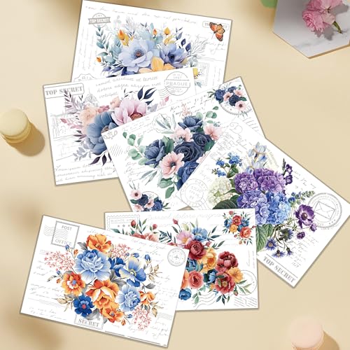 6 Pcs Blooming Floral Rub-On Transfers for Furniture & Crafts, 8 x 12 Inch - style: Blooming Floral