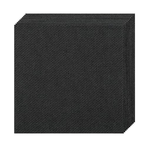 10 PCS Black Aida Cloth 14 Count Cross Stitch Fabric (13.8×13.8 Inch) - size: 13.8×13.8 Inch