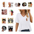 11PCS Inspiring Quote Art Black Women Iron On Transfer Stickers - style: BWG003
