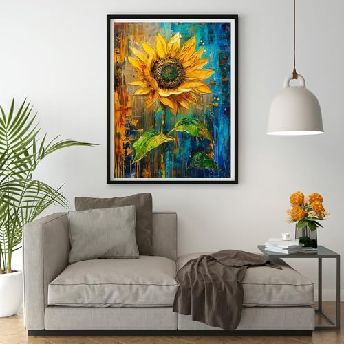Moohue 14ct Counted Stamped Cross Stitch Kits for Adults Sunflowers Printed Cross Stitch Patterns Art Crafts Cross Stitch Supplies (Flowers 4) - color: Flowers 4