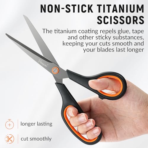 VEESA Titanium Scissors Set of 3, Ultra Sharp Stainless Steel