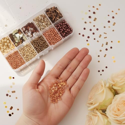 Gold Glass Seed Beads for Jewelry and Embroidery - color: Gold