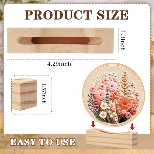 Chunful 6 Pcs Embroidery Hoop Display Stand, 4.29" X 1.3" X 1.57", Natural - color: Natural, size: 4.29" x 1.3" x 1.57"