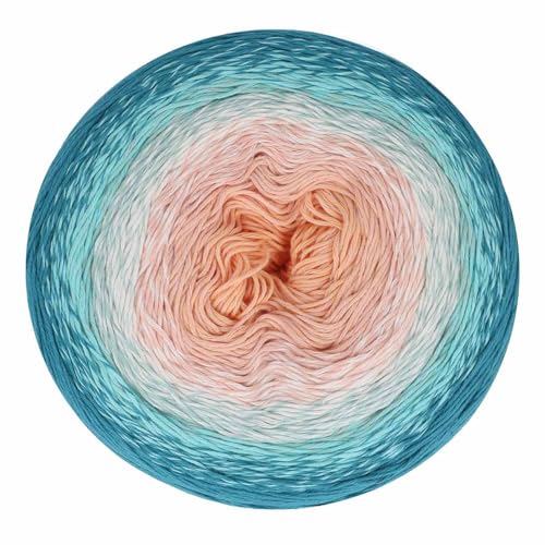 Scheepjes Cotton Whirl 705 Soft Serve, 1000m/224g, Blue–Ecru–Pink - color: 705 Soft Serve