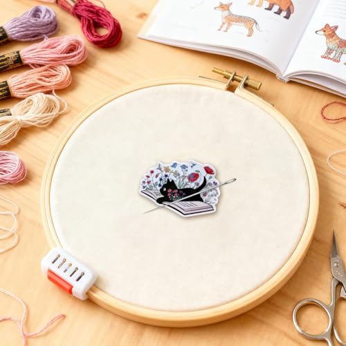 Funny Black Cat Needle Minder, Needle Minder Magnet, Magnetic Needle Nanny Needlework Accessories