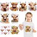 9 Sheets Highland Cow Iron on Transfers for T-Shirts - style: Highland Cow