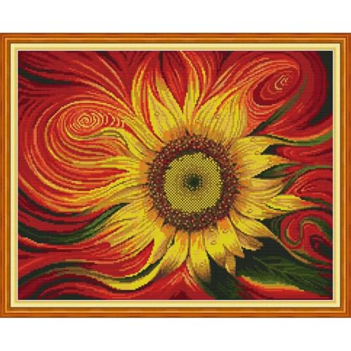 JOYSEWING Stamped Cross Stitch Kits for Beginner Embroidery Kits for Beginners Adults DIY 11CT Cross Stitch Big Patterns Needlepoint Kits Crossstitching Kits- (Sunflower 8 (11CT) 23.62 x19.29 inches) - color: Sunflower 8 (Printed)23.62 x19.29 inches