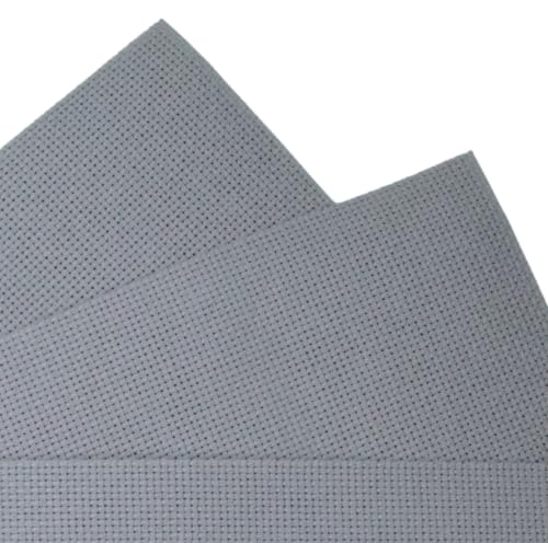 KCS 59" x one Yard (93cmx149cm) 18 Count Cotton Aida Cloth Cross Stitch Fabric (Light Grey) - color: Light Grey