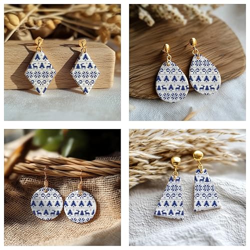 GOTO CLAY TOOLS Christmas Silk Screen Stencils for Polymer Clay, 3 PCS Ho Ho Pattern Silkscreen for Polymer Clay Earring Making, Reusable Buffalo Plai - color: SSCMB-64