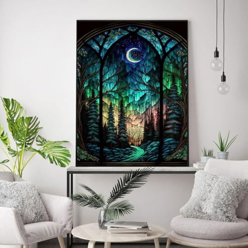 WUSARPLY Starry Night Stamped Cross Stitch Kits for Beginners Adults - color: J071