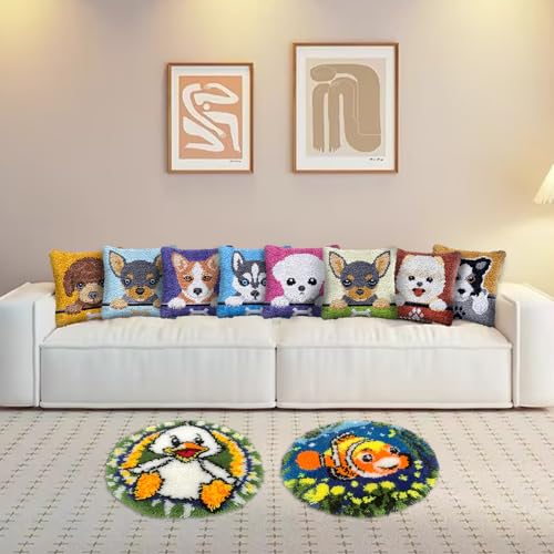 veirousa Boxer Dog Latch Hook Pillow Kits for Adults Beginners - color: Boxer
