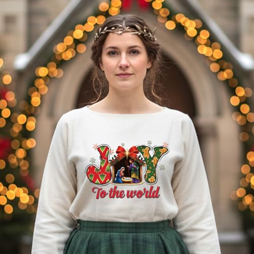 Dazoratix Christmas Christian Iron on Transfers - 24 Sheets Jesus Nativity DTF Ready to Press Heat Patches Bible Religious Faith Xmas Stickers Vinyl Decals for T Shirts Clothes Hoodie Pillow DIY Craft - style: Christmas Christian