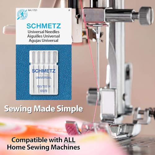 SCHMETZ Universal Sewing Machine Needles - Size 65/9, 5-Needle Cards, Pack of 1 - size: 1 Card (5 Needles)