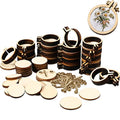 Jetec 60 Pieces 1 Inch Mini Embroidery Hoops Wooden Cross Stitch Hoops