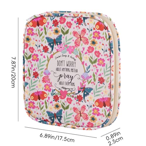 Crochet Hook Case,Portable Zipper Storage Organizer Bag for Crochet Hooks, Knitting Needles, Project & Sewing Supplies, Lightweight,Easy to Hold (No Accessories Included).Beige Butterfly - color: beige butterfly