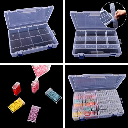 SGHUO Diamond Painting Storage Container 120 Slots Bead Organizer Box Tools - style: 120