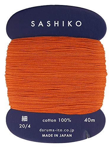 Sashiko Thread Thinner Weight 40m Col. 214 -Carrot Orange- Japanese Embroidery & Quilting by Yokota - color: Carrot