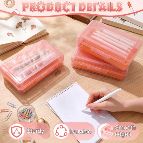 Blulu 6 Pack Double Layer Pencil Boxes Large Capacity,Pink - color: Pink