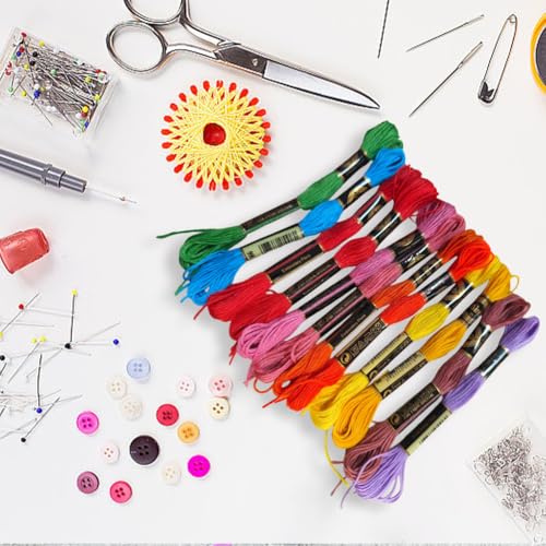 12 Skeins Rainbow Embroidery Thread Variegated Floss for Sewing - color: Colorful