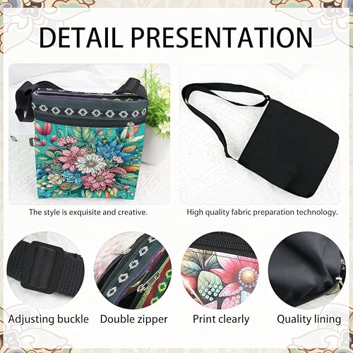 LSQFS Diamond Painting Crossbody Bag, DIY 5D Diamond Art Kits for Adults, PU Leather Art Bag with Adjustable Strap, Flower Pattern Gem Art for Adults, Craft Kits for Adults Women - color: Flowers 5