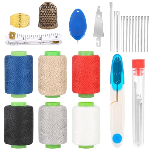 43PCS Sewing Kit for Adults – Needle and Thread Kit with Big Eye Needles, Threader & Strong Thread – for Hand Sewing, Repairs & Patching, Daily Use