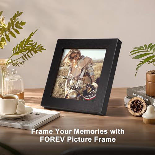 TOFOREVO 4x4 Picture Frames Set of 2, Black - color: Black Wood Grain, size: 4x4
