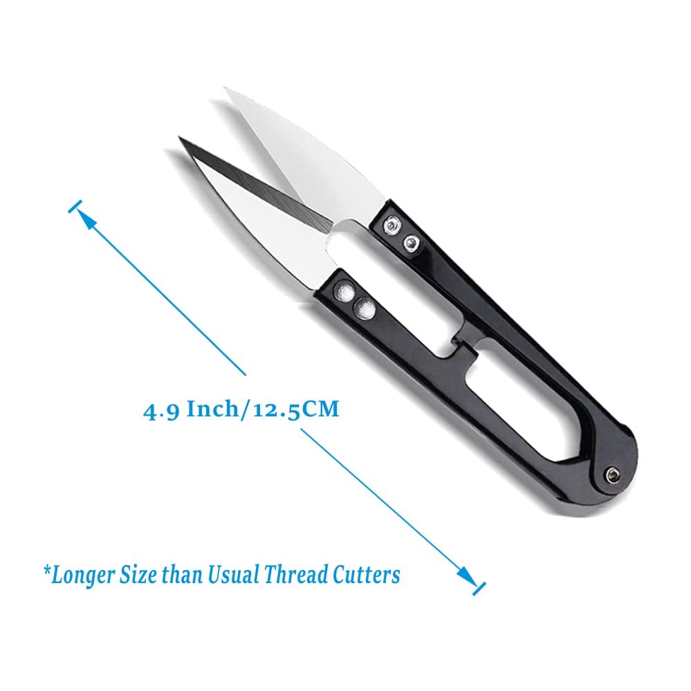 Thread Snips Sewing Scissors 4.9'', 6PCS Small Trimming Clippers U Shape Yarn Cutter for Embroidery Cross Stitch Sewing Craft Supplies(COLOR RANDOM)