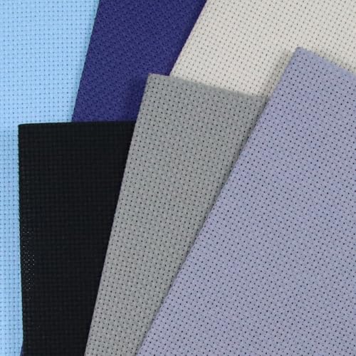 KCS 6 pc of 12" x 18" (30cmx45cm) 14 Count Cotton Aida Cloth Cross Stitch Fabric (14CT-H) - color: 14ct-h