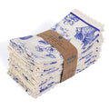 FINGERCRAFT Lace Cloth Napkins, Cotton Linen, 4 Pack, 20x20 Inch,Toile - color: Toile, size: 20" x 20" (Set of 4)