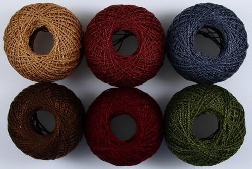 KCS Mercerized Pearl Cotton Thread Size 8 Crochet Needlework Embroidery Threads Ball (6, 29) - color: 29