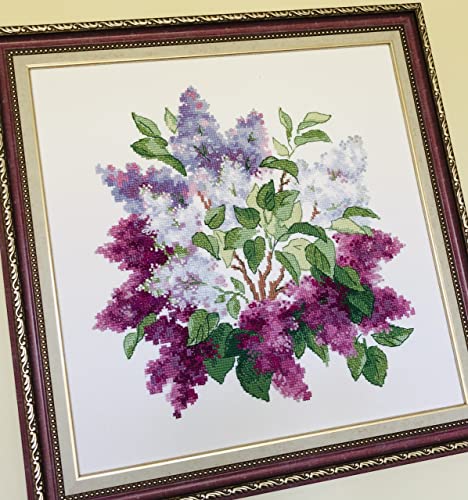 RIOLIS 2030 Lilac Blossoms Counted Cross Stitch Kit 15.75 x 15.75 in