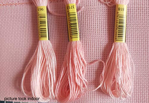 59" x 1 Yard 14ct Counted Cotton Aida Cloth Cross Stitch Fabric (Pink) - color: Pink
