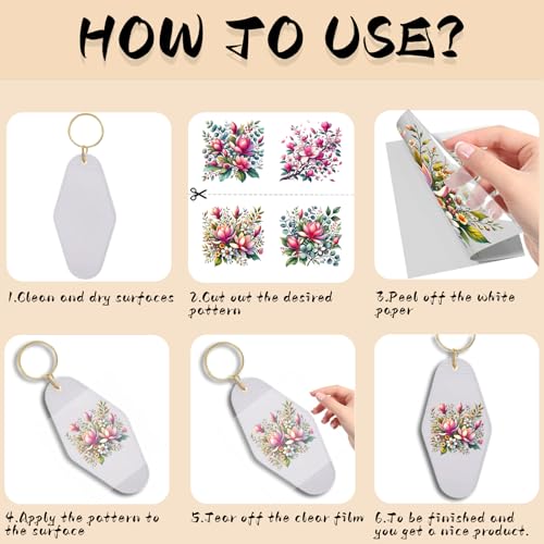 UV DTF Stickers 105 Pcs Magnolia UV DTF Cup Wrap for Glass - style: Spring Magnolia