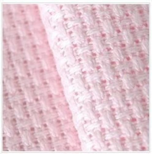19" x 28" 11CT Counted Cotton Aida Cloth Cross Stitch Fabric (Pink) - color: Pink