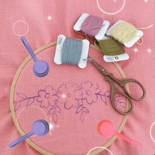 4 pcs Magnetic Needle Minders Silicone Magnetic Fabric Clips, Reusable Silicone Magnetic Cable Ties Twist Ties for Cross-Stitch Needle (Purple + Blue + Red + Yellow)