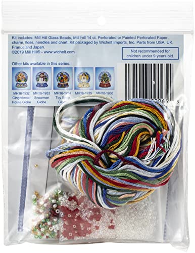 Santa Claus Snow Globe Beaded Counted Cross Stitch Charmed Ornament Kit Mill Hill 2019 Snow Globes MH161931