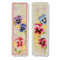 Vervaco Counted Cross Stitch Bookmark Kit for Beginners Floral Embroidery Pattern for Book Lovers2,4" x 8" DIY Crafts for Adults Creative Book Lovers Gift Starter Craft Kit Supplies - size: Violets